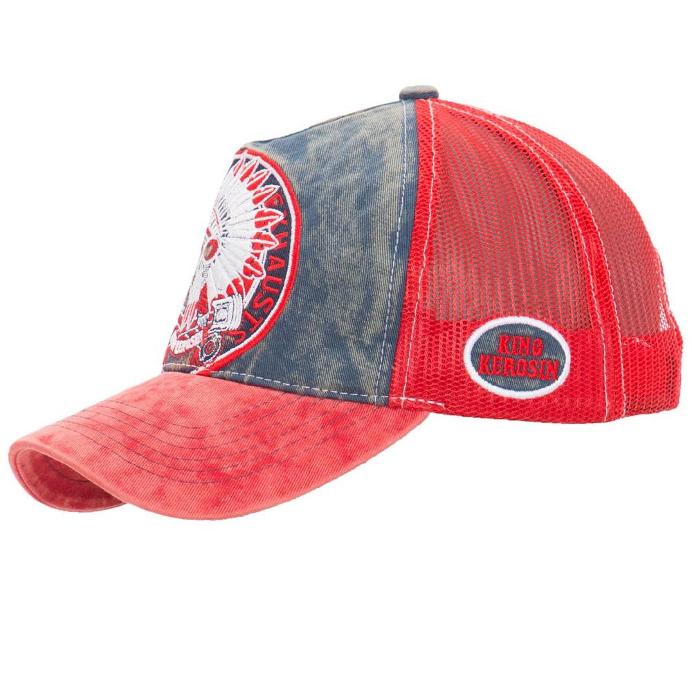 Queen Kerosin Trucker Cap mit Denim Einsatz im Used Look «True Roots» Tiefpreis