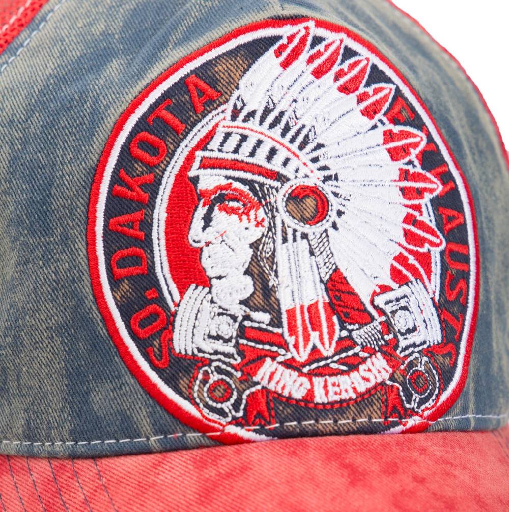 Queen Kerosin Trucker Cap mit Denim Einsatz im Used Look «True Roots» Tiefpreis