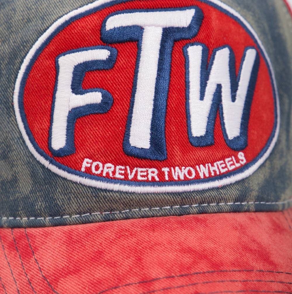 Queen Kerosin Trucker Cap mit Denim Einsatz im Used Look «FTW» Super Sparpreis
