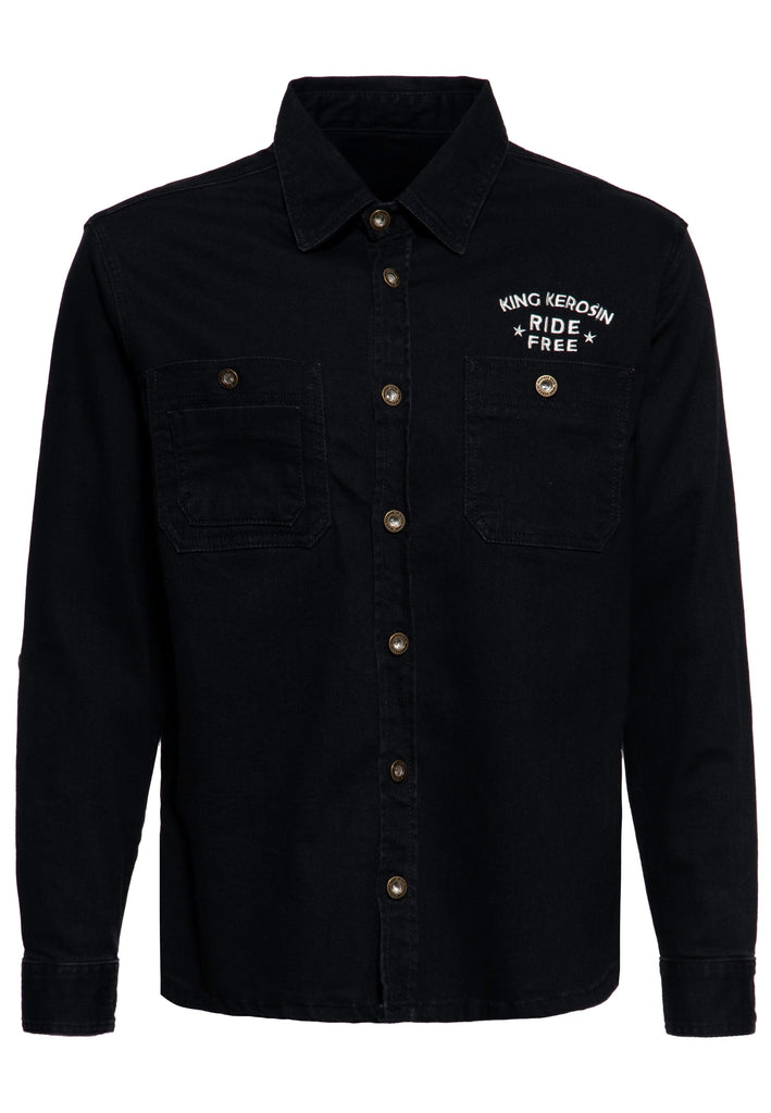 Queen Kerosin Workwear Hemd «Ride Free Live Free» Begrenzte Freigabe