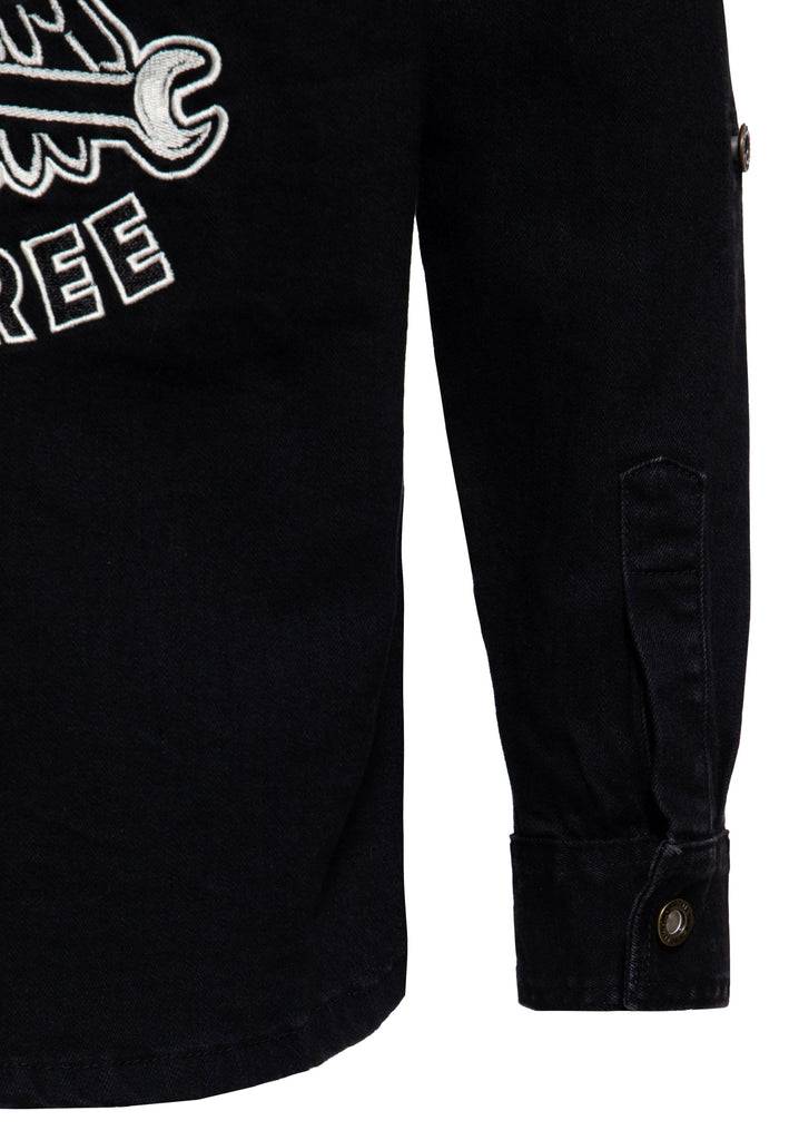 Queen Kerosin Workwear Hemd «Ride Free Live Free» Begrenzte Freigabe