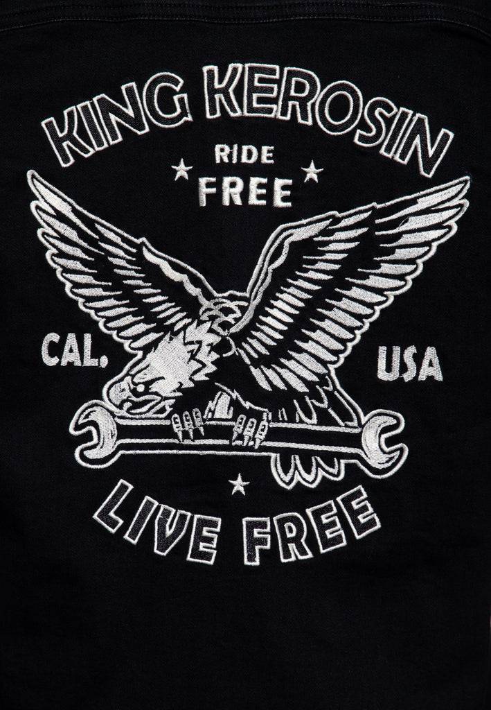 Queen Kerosin Workwear Hemd «Ride Free Live Free» Begrenzte Freigabe