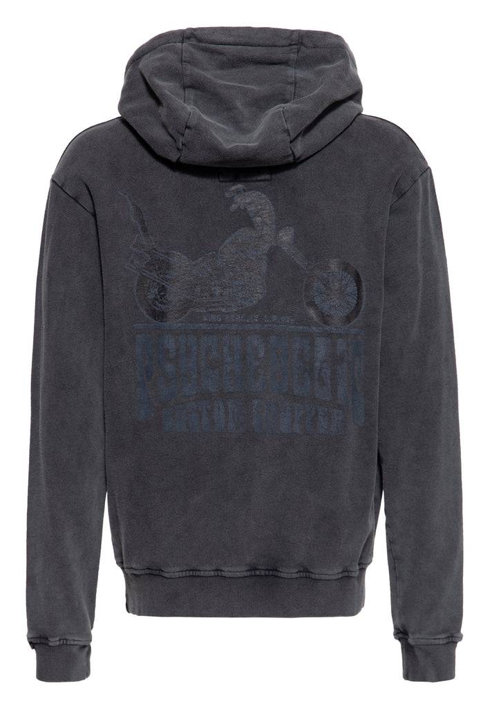 Queen Kerosin Acid washed Zip Hoodie «Psychedelic Custom Chopper» Hotsell
