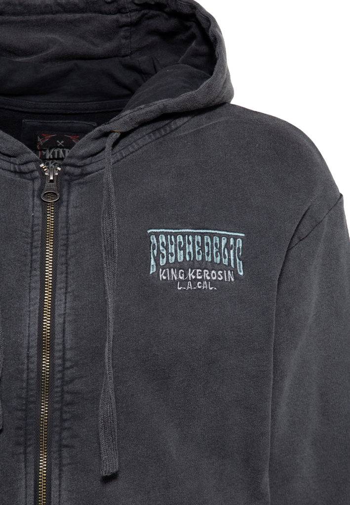 Queen Kerosin Acid washed Zip Hoodie «Psychedelic Custom Chopper» Hotsell