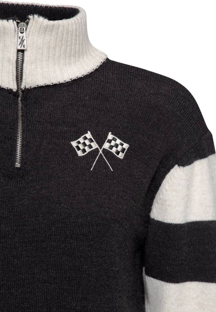 Queen Kerosin Strickpullover «KK Motor Crew» Blitzverkäufe