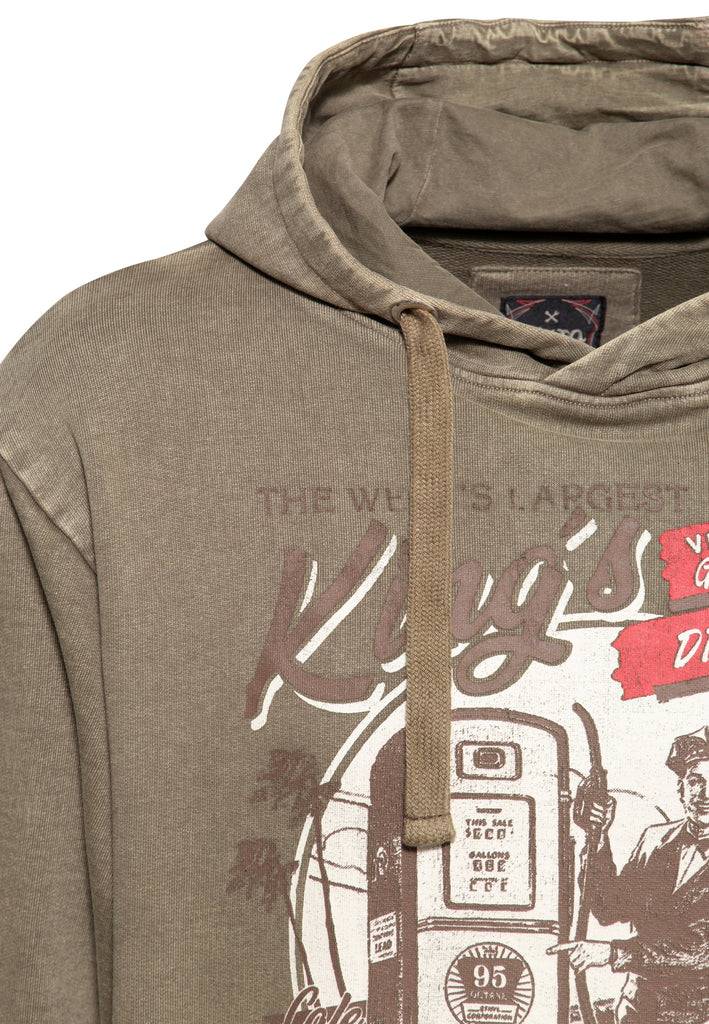 Queen Kerosin Hoodie Acidwash «Kings» Limitierter Zeitrabatt