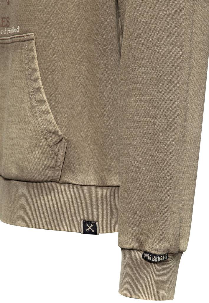 Queen Kerosin Hoodie Acidwash «Kings» Limitierter Zeitrabatt