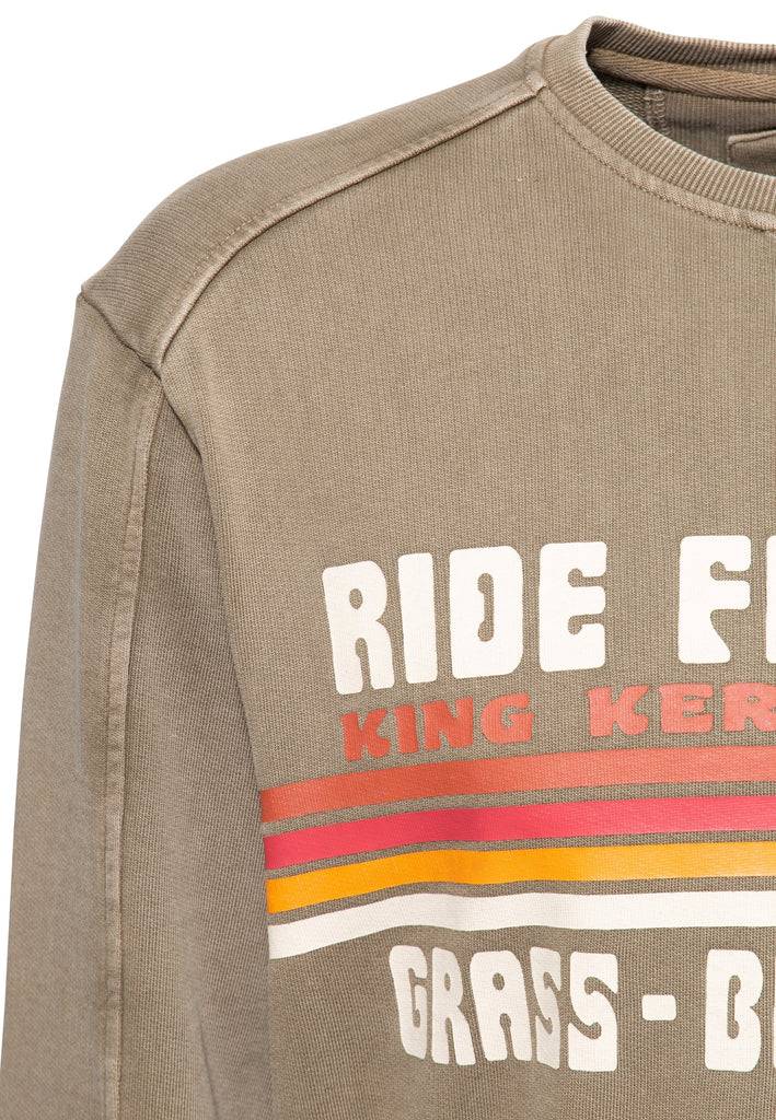 Queen Kerosin Pullover Acidwashed «Ride Grass Boobs» Fabrik Onlineshop