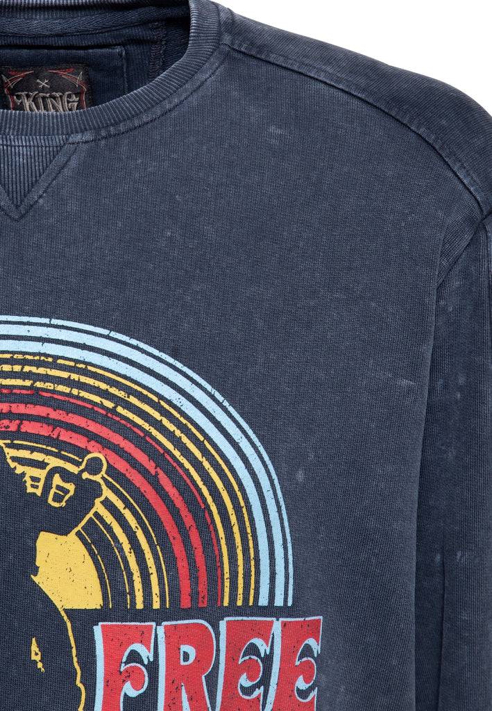 Queen Kerosin Pullover Acidwashed «Chopper Sun» Fabrikpreis