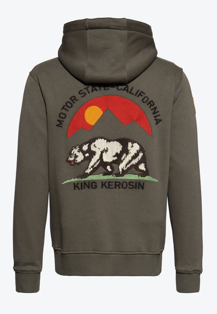 Queen Kerosin Outdoor Sweatjacke «KK Adventure Gear - Motor State California» Saisonschlussverkauf