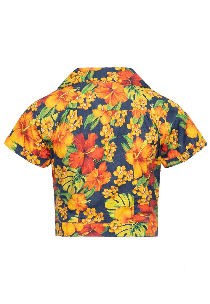 Queen Kerosin Hawaiibluse «Hibiskus» Sonderangebote