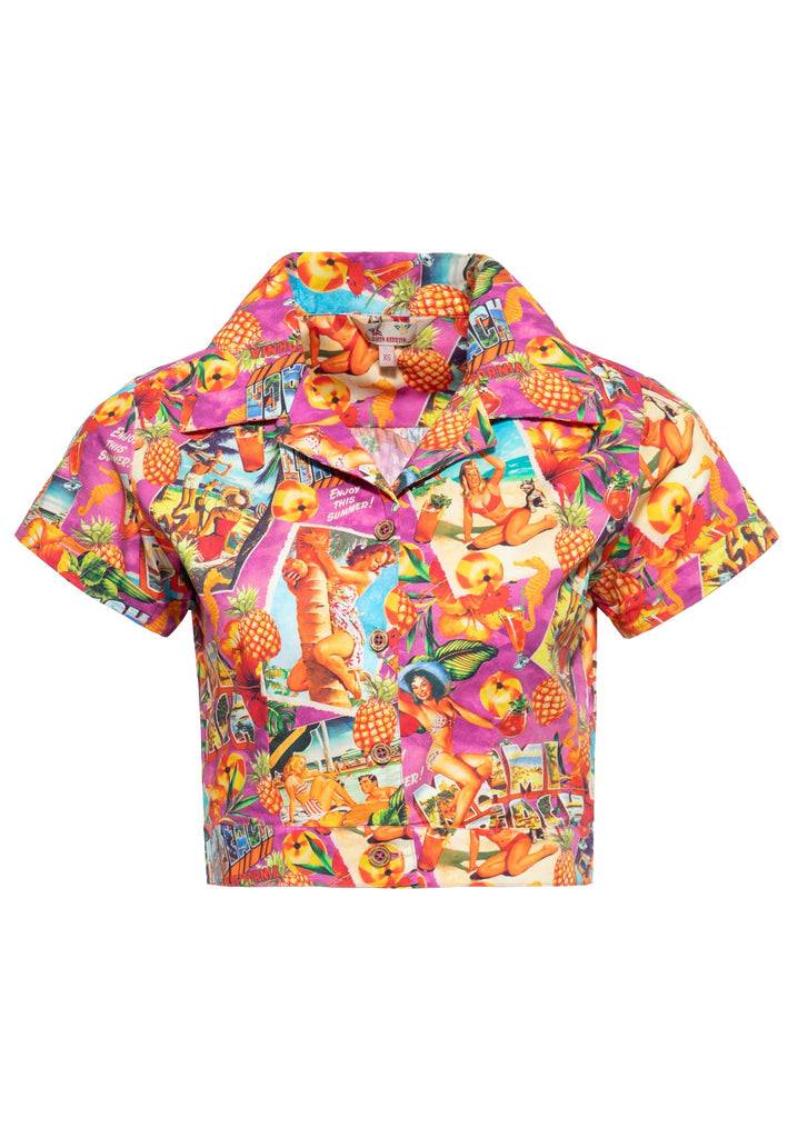 Queen Kerosin Hawaiibluse «Miami & Long Beach» Tiefpreis
