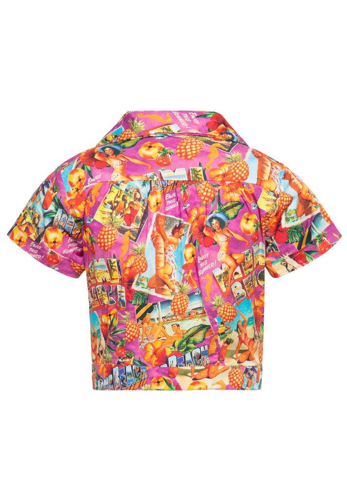 Queen Kerosin Hawaiibluse «Miami & Long Beach» Tiefpreis