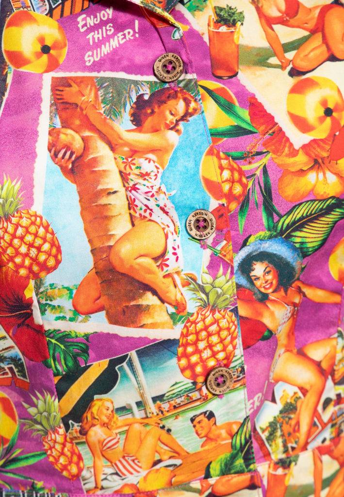 Queen Kerosin Hawaiibluse «Miami & Long Beach» Tiefpreis
