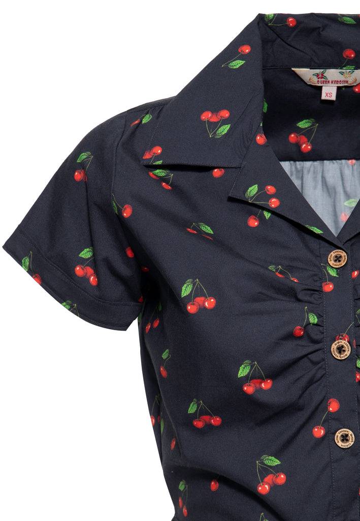 Queen Kerosin Hawaiibluse «Cherry» Super Sparpreis