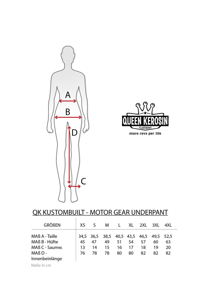 Queen Kerosin Motorradunterhose «Kustombuilt - Motor Gear» Schlussverkauf