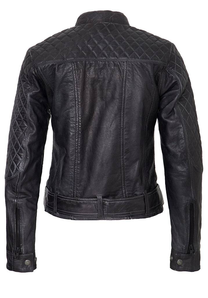 Queen Kerosin Lederjacke mit Kontrastfutter Kostenloser Versand