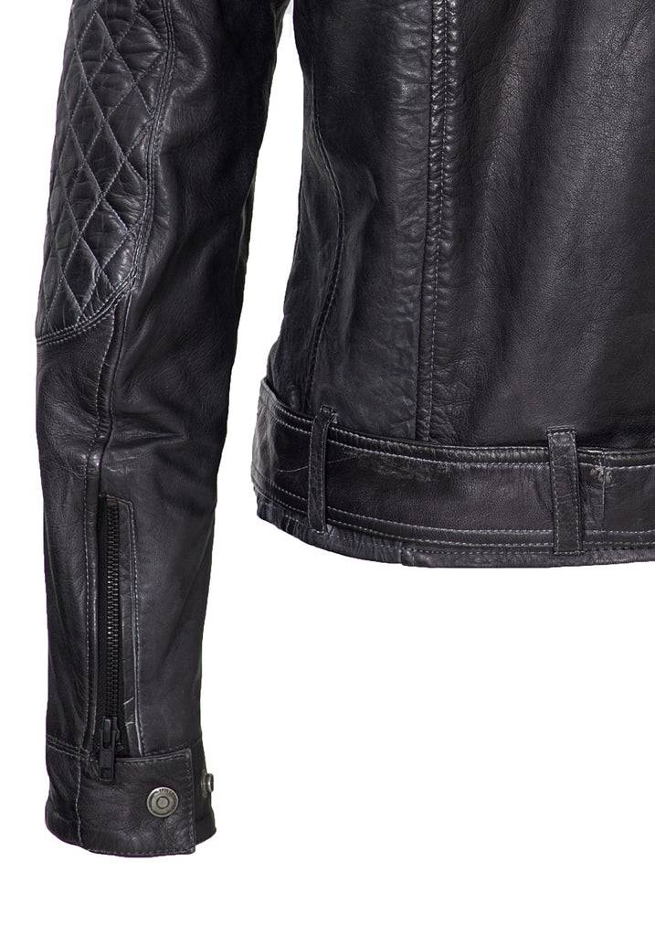 Queen Kerosin Lederjacke mit Kontrastfutter Kostenloser Versand