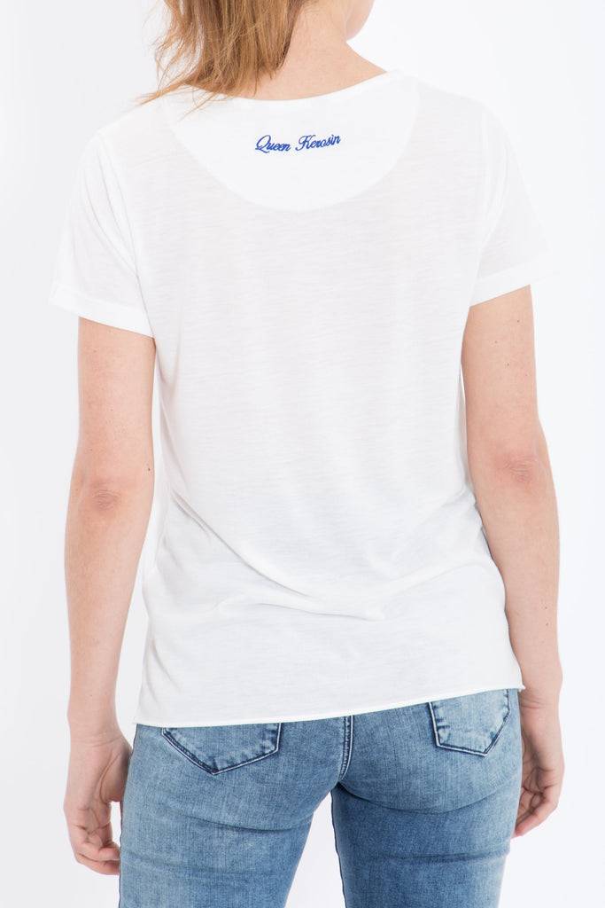 Queen Kerosin Basic T-Shirt aus Viskose-Mix Fabrik Onlineshop