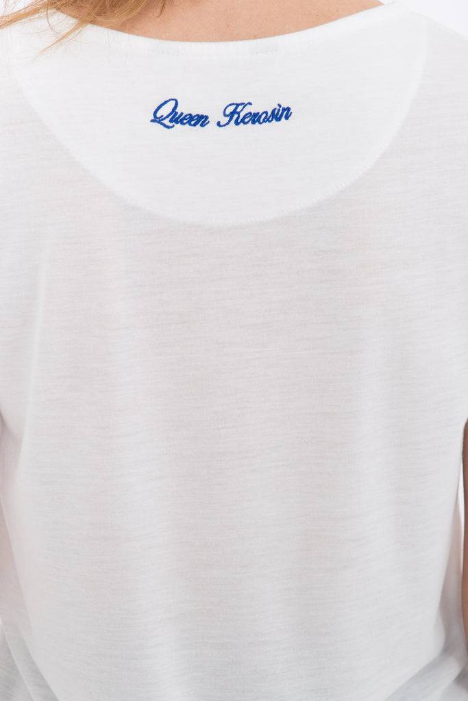 Queen Kerosin Basic T-Shirt aus Viskose-Mix Fabrik Onlineshop