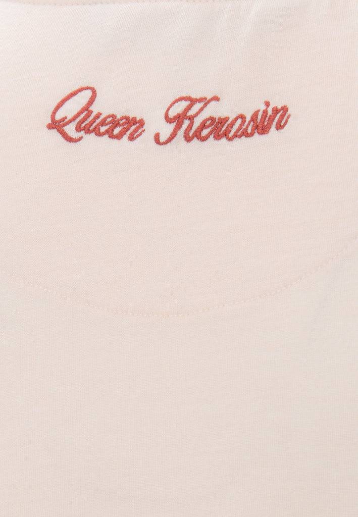 Queen Kerosin Basic Longsleeve mit offenen Abschlüssen und Logo Stickerei Sonderangebot