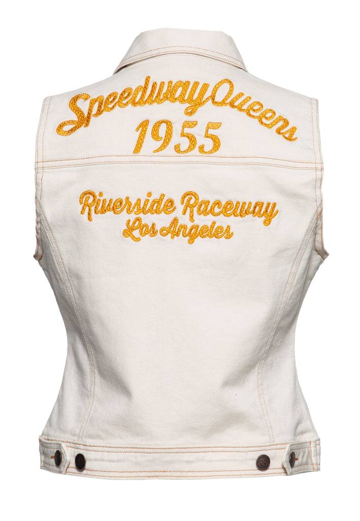 Queen Kerosin Jeans Weste «Speedway Queen» Flash Sale