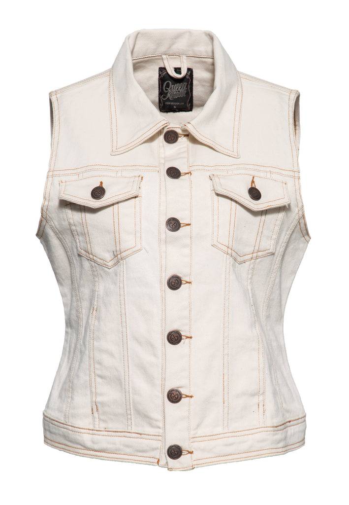 Queen Kerosin Jeans Weste «Speedway Queen» Flash Sale