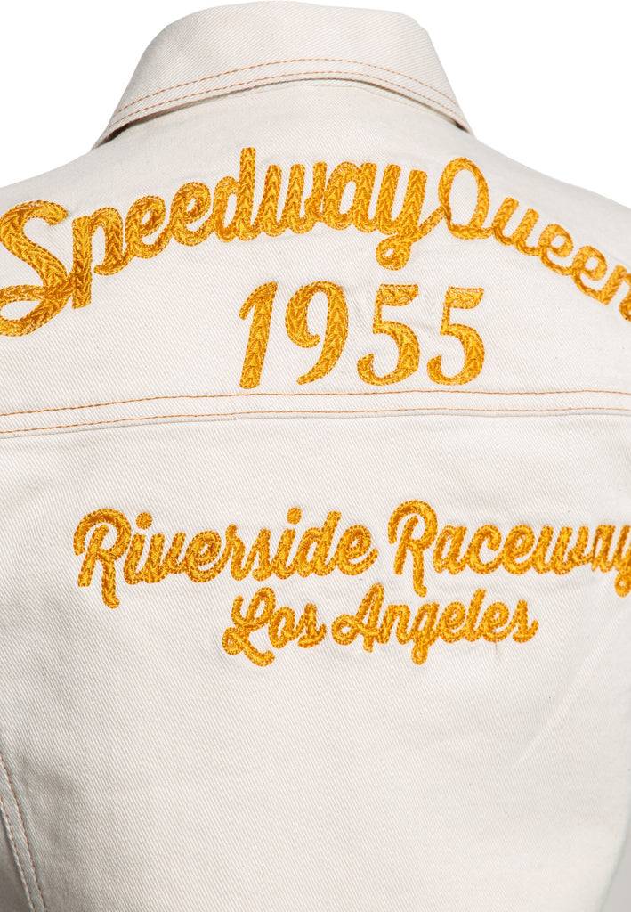 Queen Kerosin Jeans Weste «Speedway Queen» Flash Sale