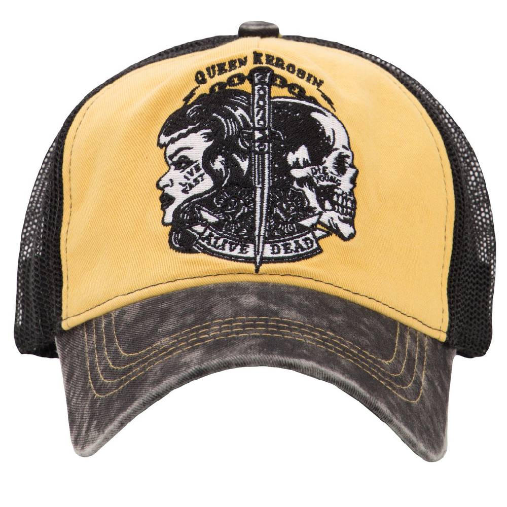 Queen Kerosin Trucker Cap in Vintage Waschung »Alive Dead« Exklusivangebot