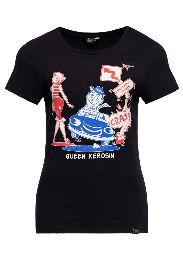 Queen Kerosin T-Shirt «Dangerous Curves» Top Angebot