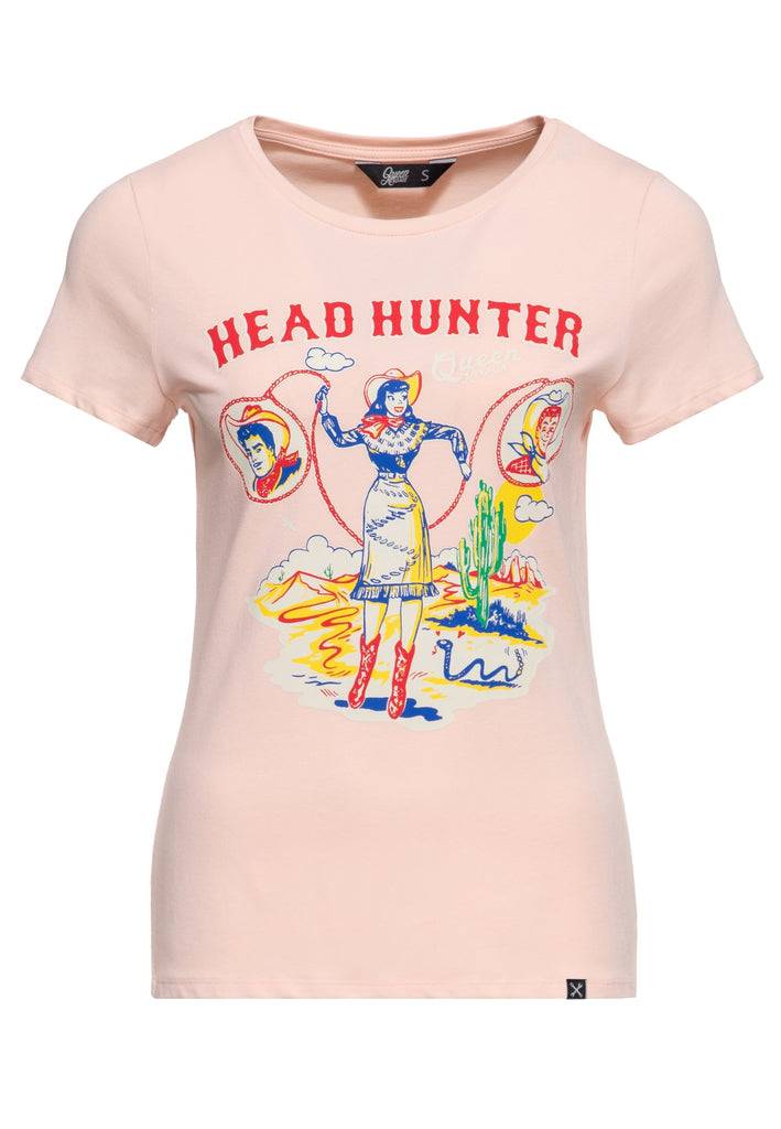 Queen Kerosin Print T-Shirt «Head Hunter» Zeitlich begrenztes Angebot