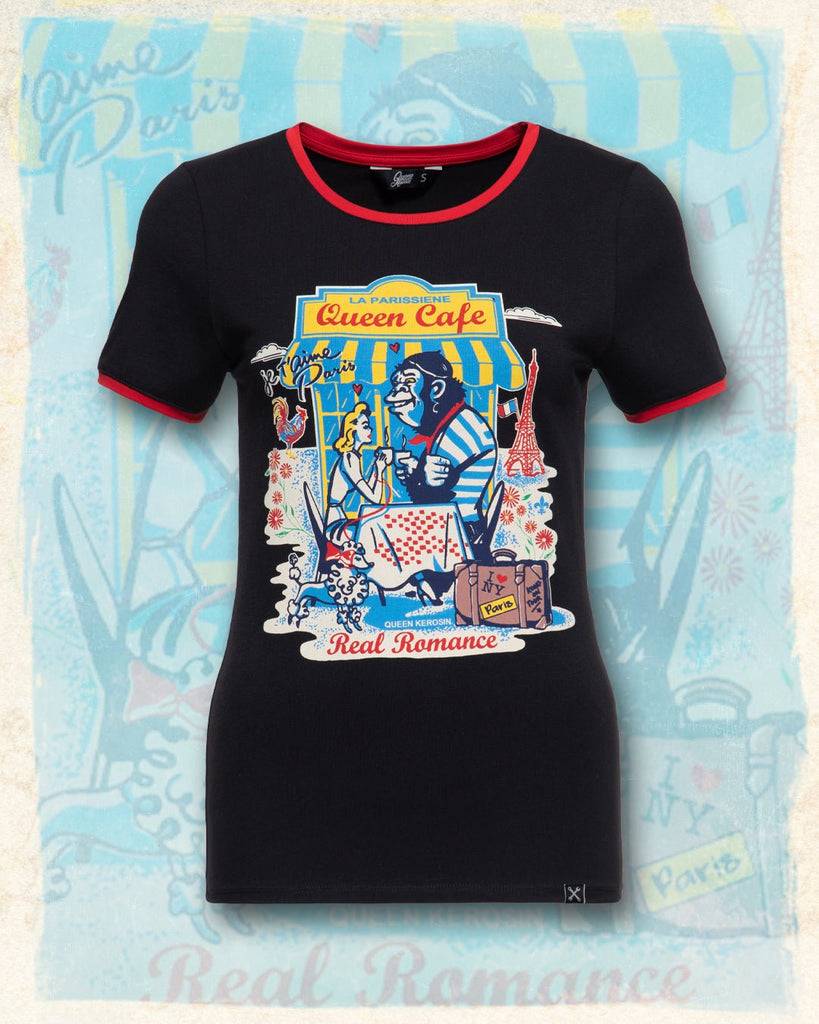 Queen Kerosin Ringer T-Shirt «Real Romance» Große Rabatte