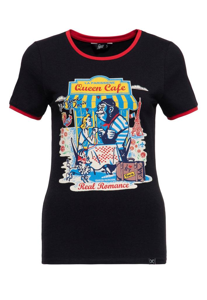 Queen Kerosin Ringer T-Shirt «Real Romance» Große Rabatte