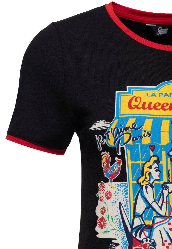 Queen Kerosin Ringer T-Shirt «Real Romance» Große Rabatte