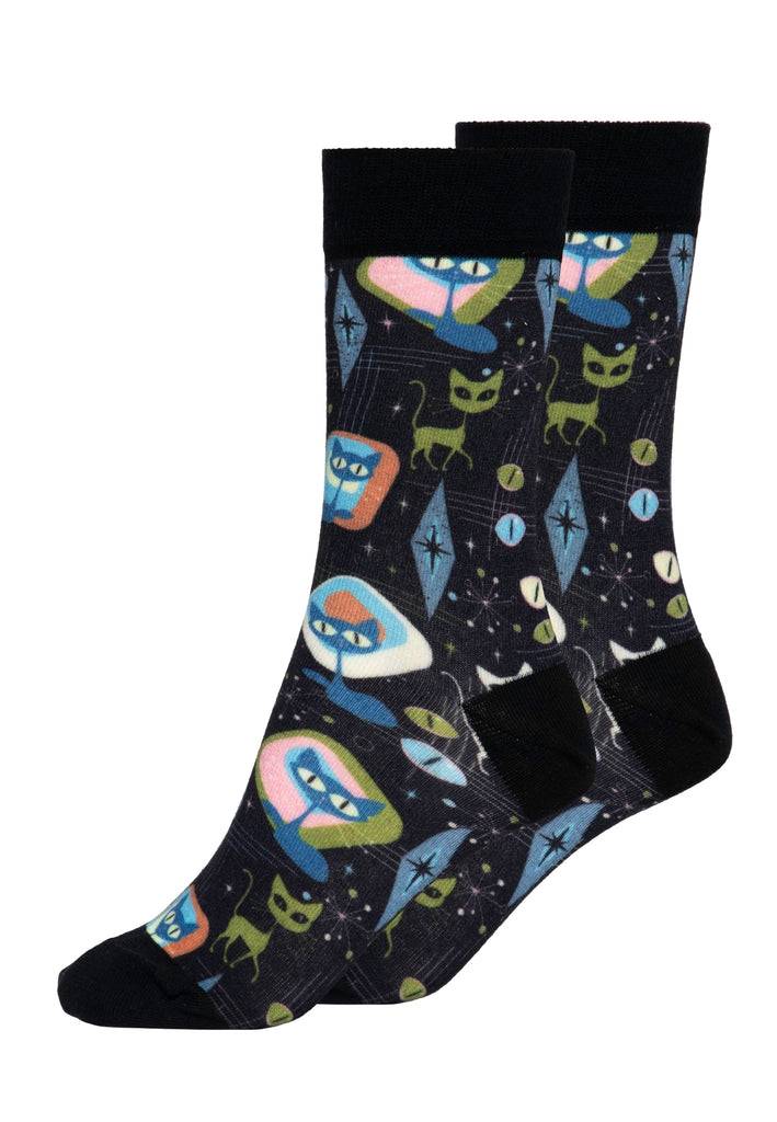 Queen Kerosin Socken «Retro Cats» Tiefpreis