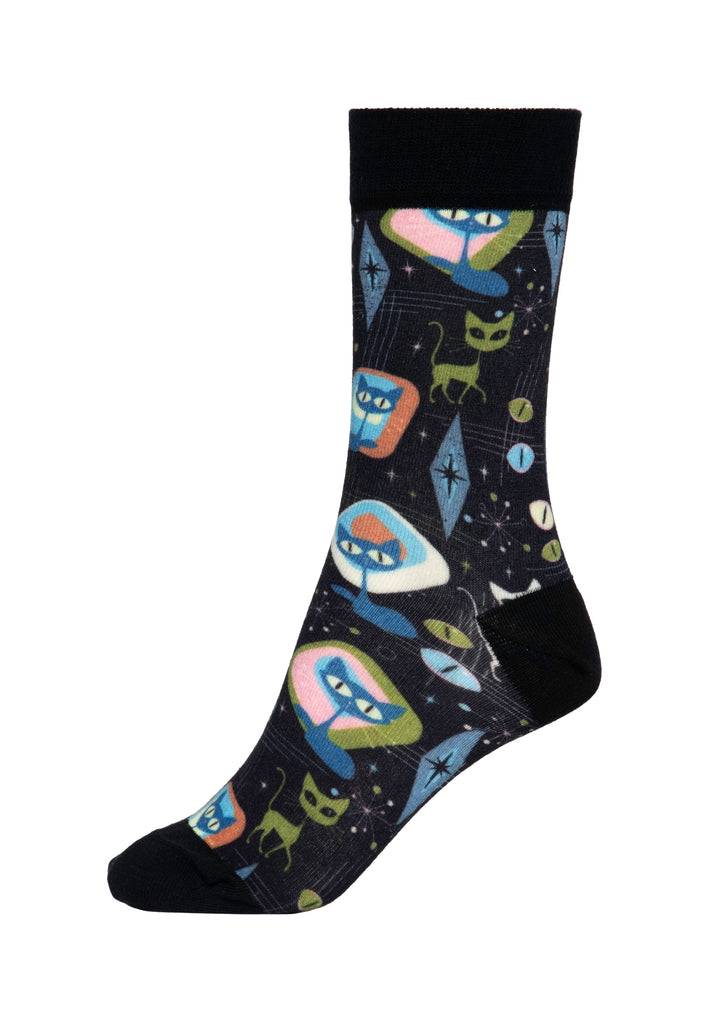 Queen Kerosin Socken «Retro Cats» Tiefpreis