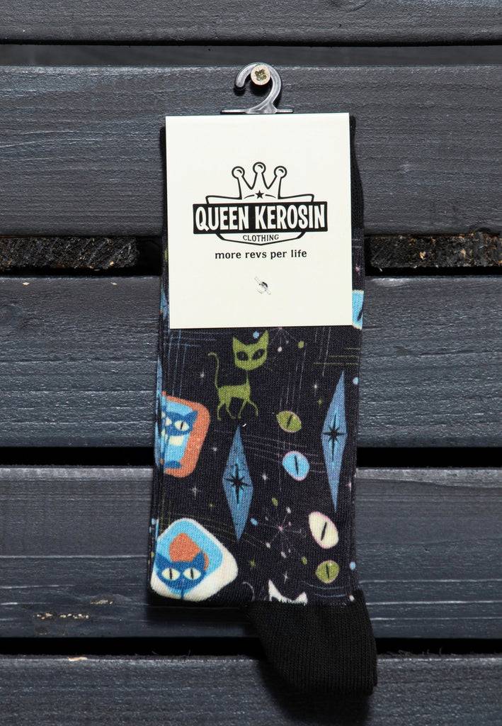 Queen Kerosin Socken «Retro Cats» Tiefpreis