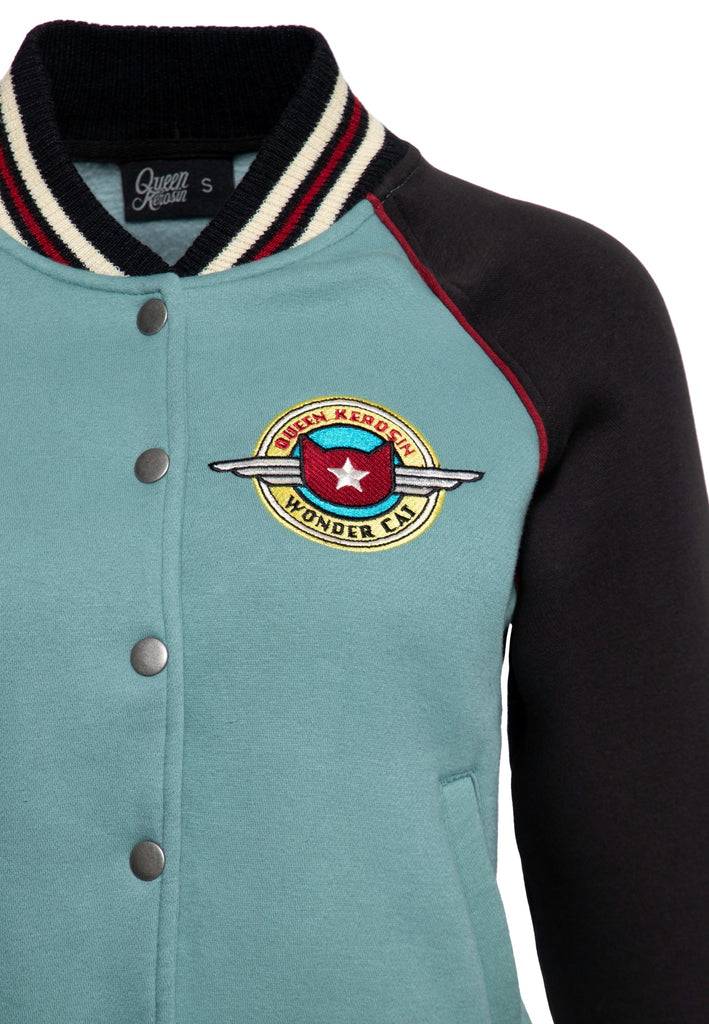 Queen Kerosin College Jacke «Wonder Cat» Zeitbegrenzte Promotion