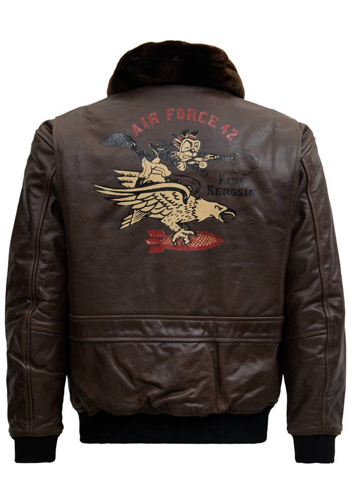 Queen Kerosin Leder Aviator Jacke «Air Force 42» Online Shopping