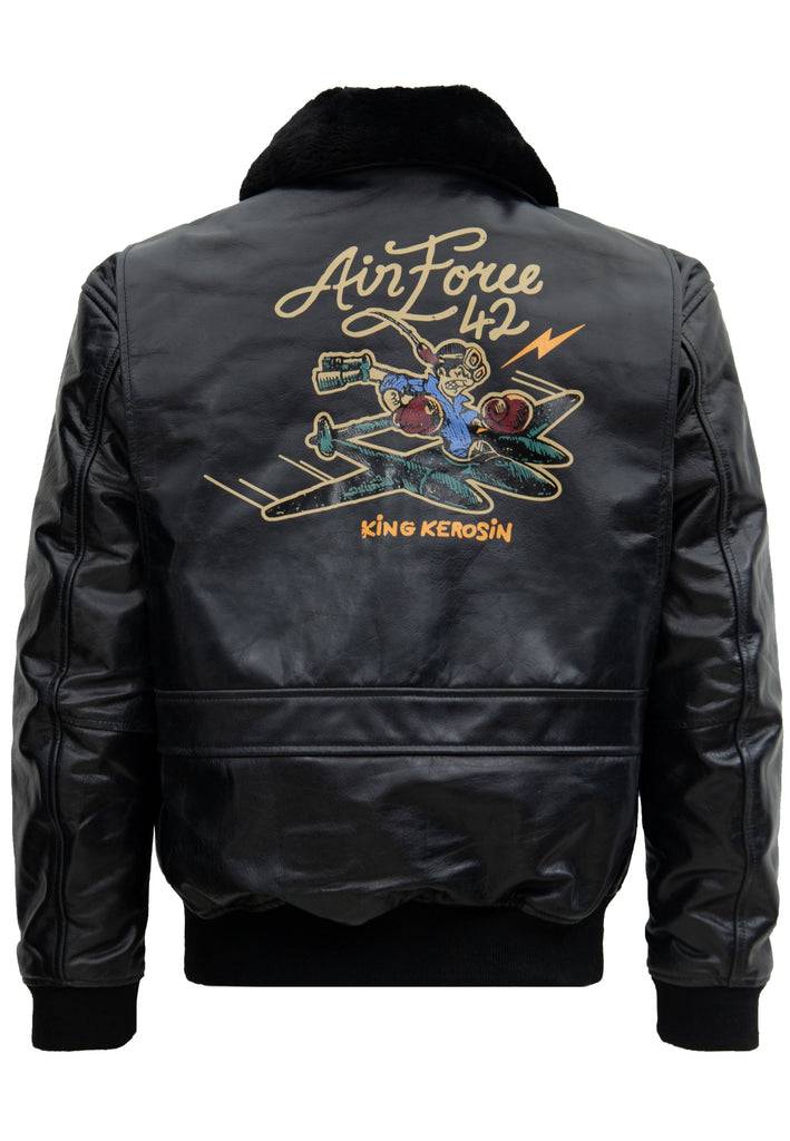 Queen Kerosin Leder Aviator Jacke «Air Force 42» Exklusivangebot