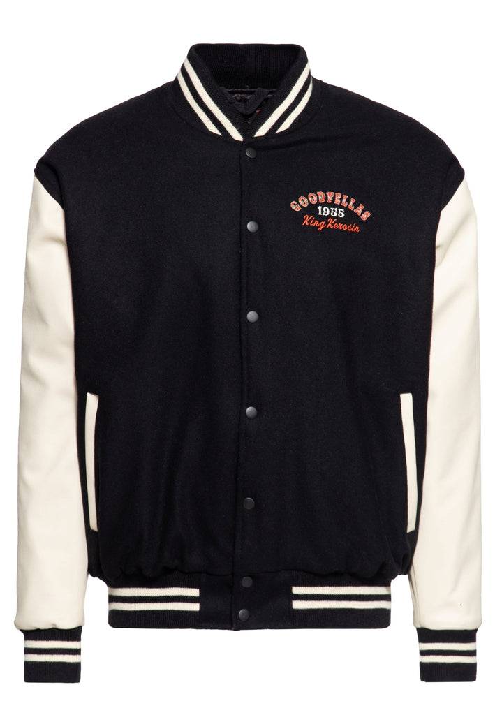 Queen Kerosin Baseball Leder Jacke «Goodfellas Beer» Cyber Monday