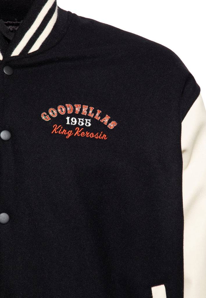 Queen Kerosin Baseball Leder Jacke «Goodfellas Beer» Cyber Monday