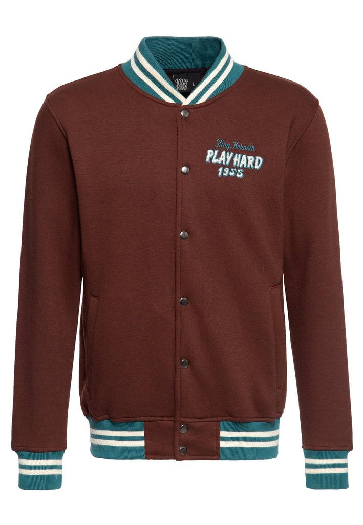 Queen Kerosin College Sweat Jacke «Play Hard» Osterangebot