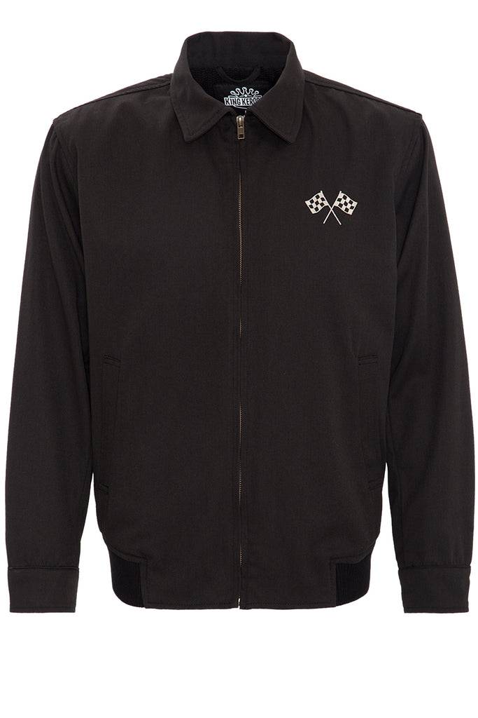 Queen Kerosin Gabardine Jacke mit großem Rückenstick «Speedway» Top Angebot
