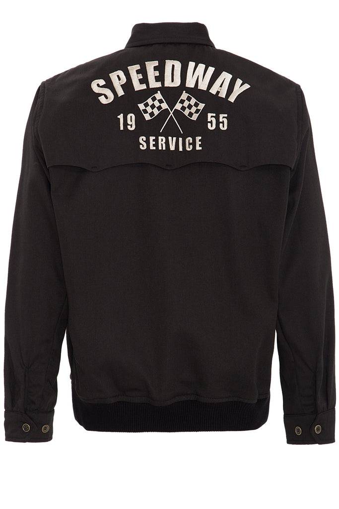 Queen Kerosin Gabardine Jacke mit großem Rückenstick «Speedway» Top Angebot