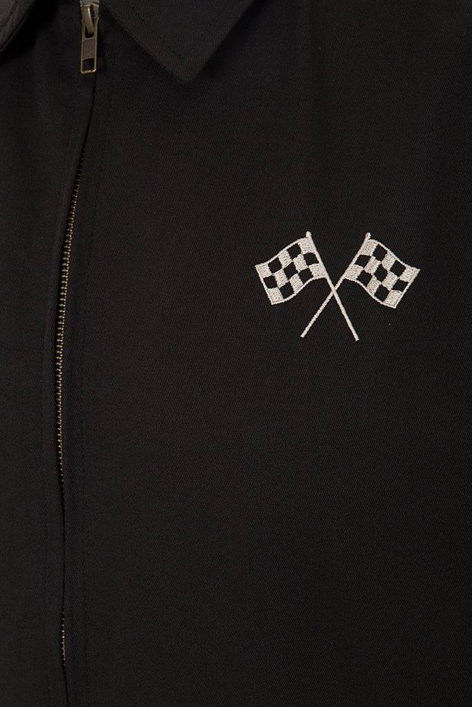Queen Kerosin Gabardine Jacke mit großem Rückenstick «Speedway» Top Angebot