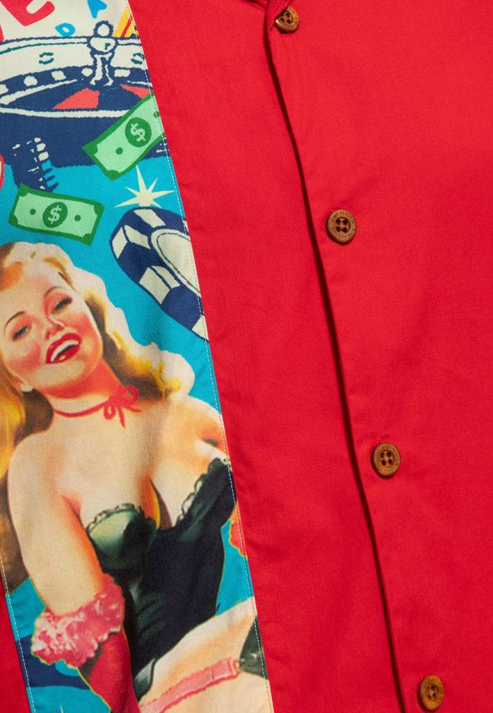 Queen Kerosin Panel Hemd «Pin-Up Las Vegas» Riesige Ersparnisse