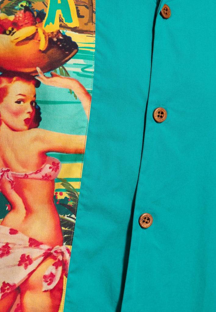 Queen Kerosin Panel Hemd «Pin-Up Hawaii» VIP-Rabatte