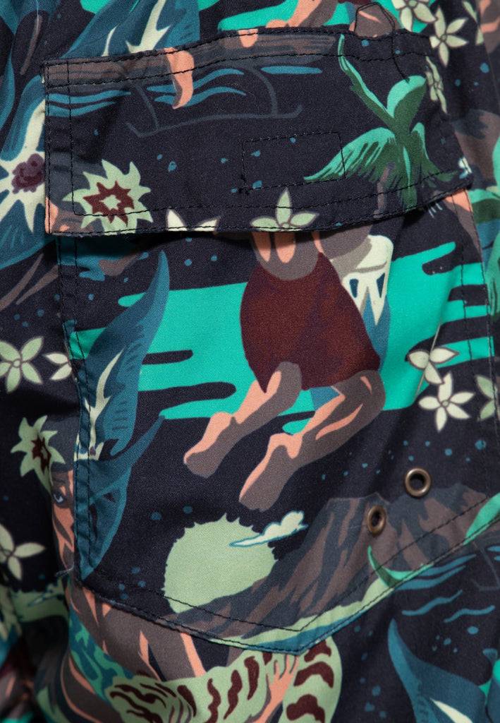 Queen Kerosin Badeshorts «Tropical Hulla Hou» Super Sparpreis