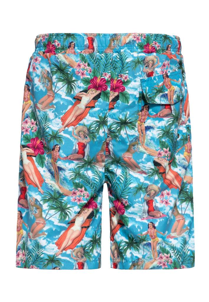 Queen Kerosin Badeshorts «Tropical Hawaiian» Kostenlose Rückgabe